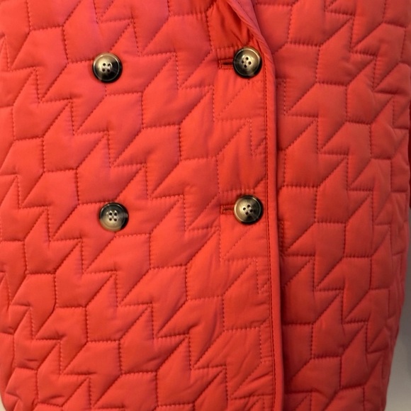 Talbots double breasted quilted jacket XL in very warm red color. - Picture 3 of 5